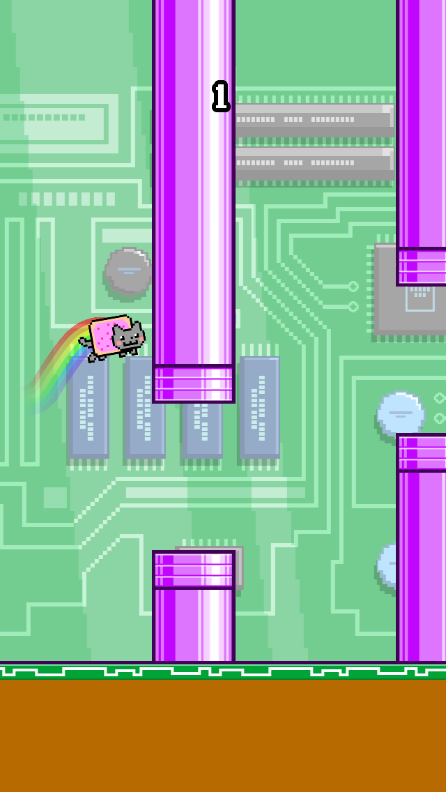 Flappy Nyan: flying cat wings 遊戲截圖