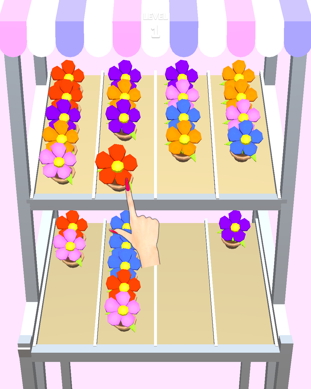 Flower Sort 3D Game Screenshot