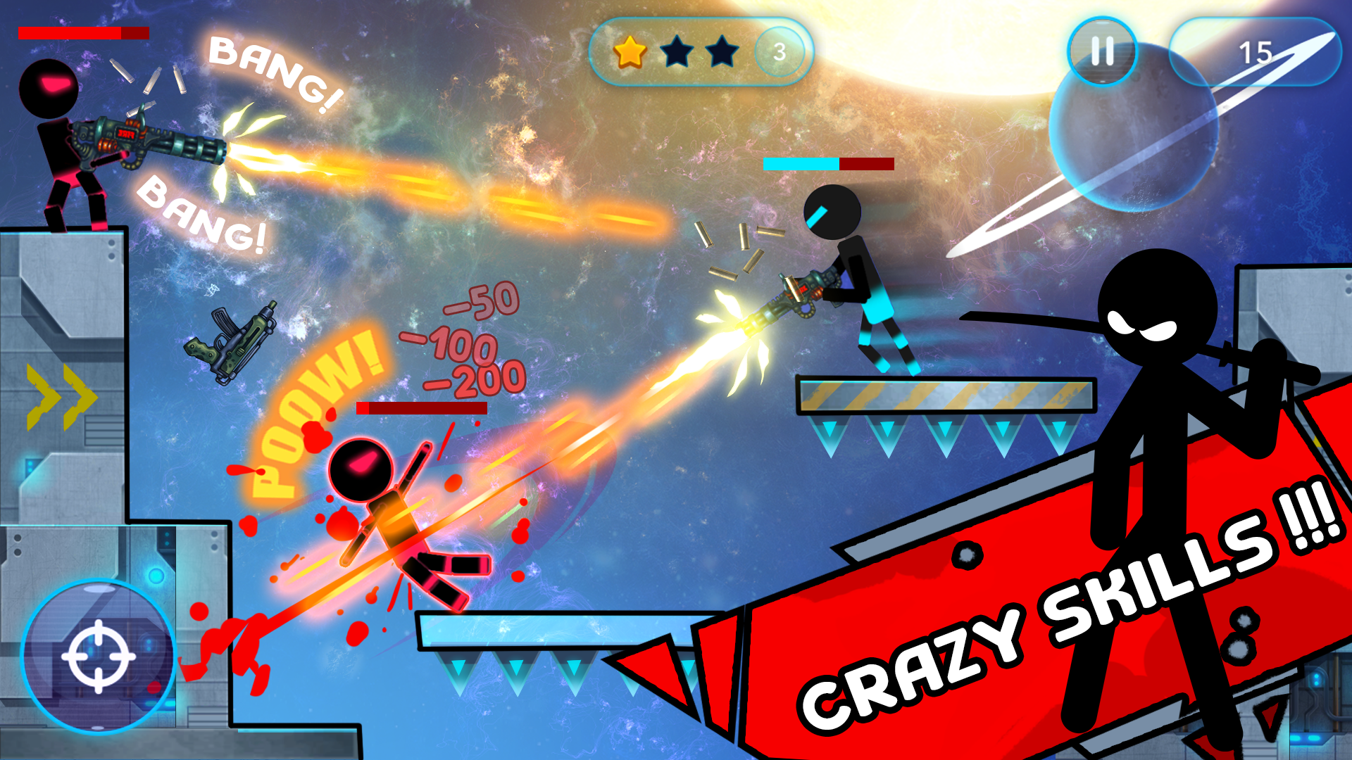 Stickman Space Sniper Game Screenshot