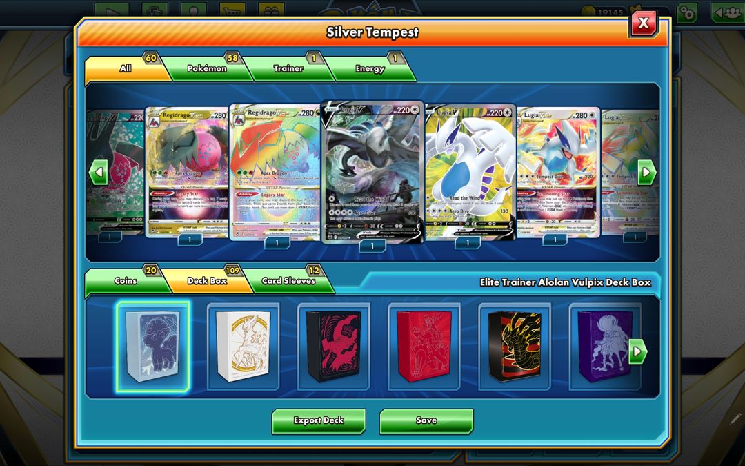 Screenshot of Pokémon TCG Online