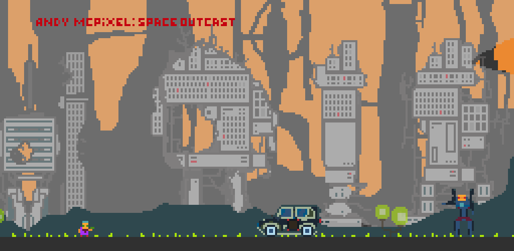 Screenshot of the video of Andy McPixel: Space Outcast