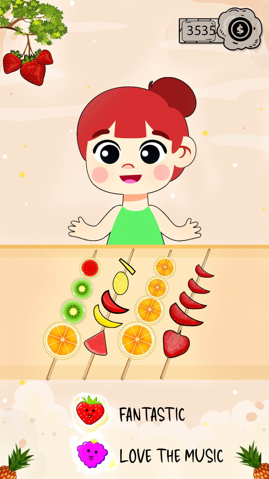 Captura de Tela do Jogo ASMR Fruit Candy DIY Tanghulu