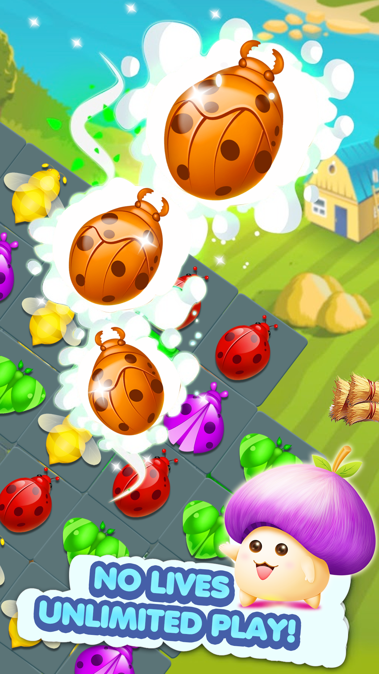 Candy Bug Match 3 Game Screenshot