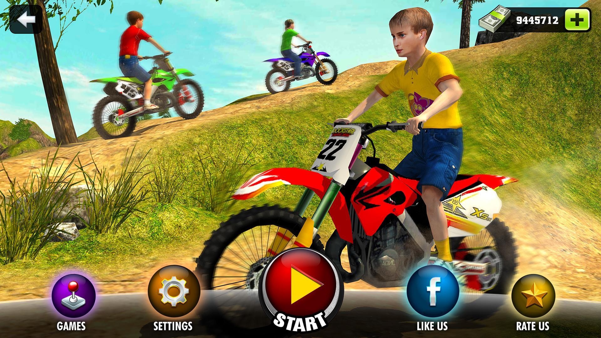 Kids Downhill Mountain Motorbi Game Screenshot