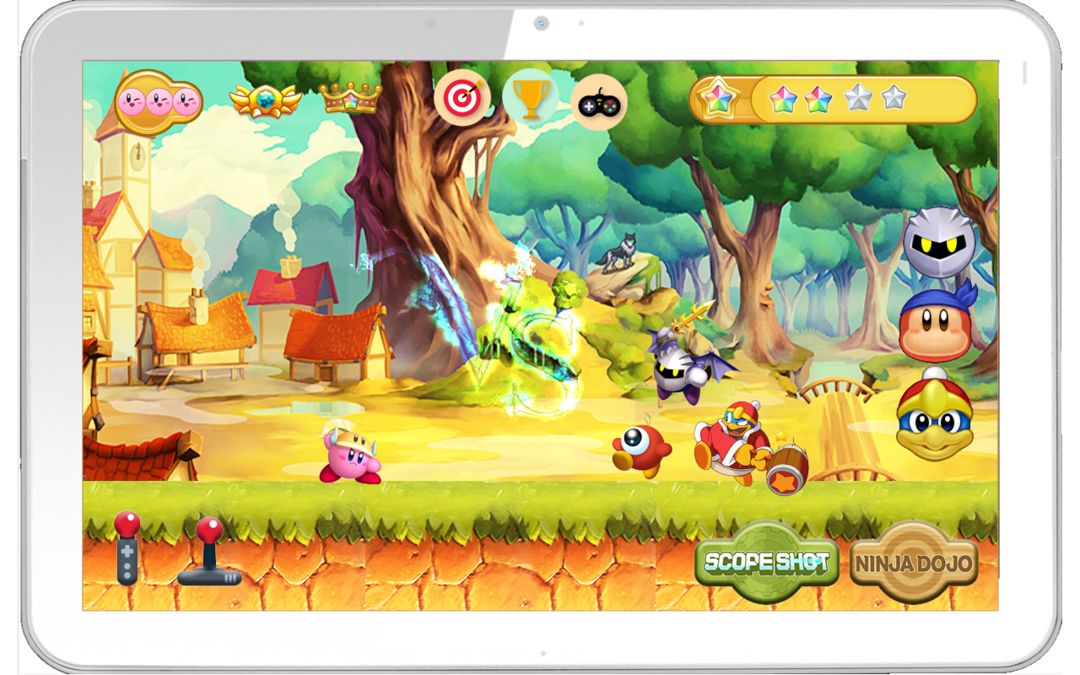 Screenshot of The Astonishing Kirby Run: Island of Dream Stars