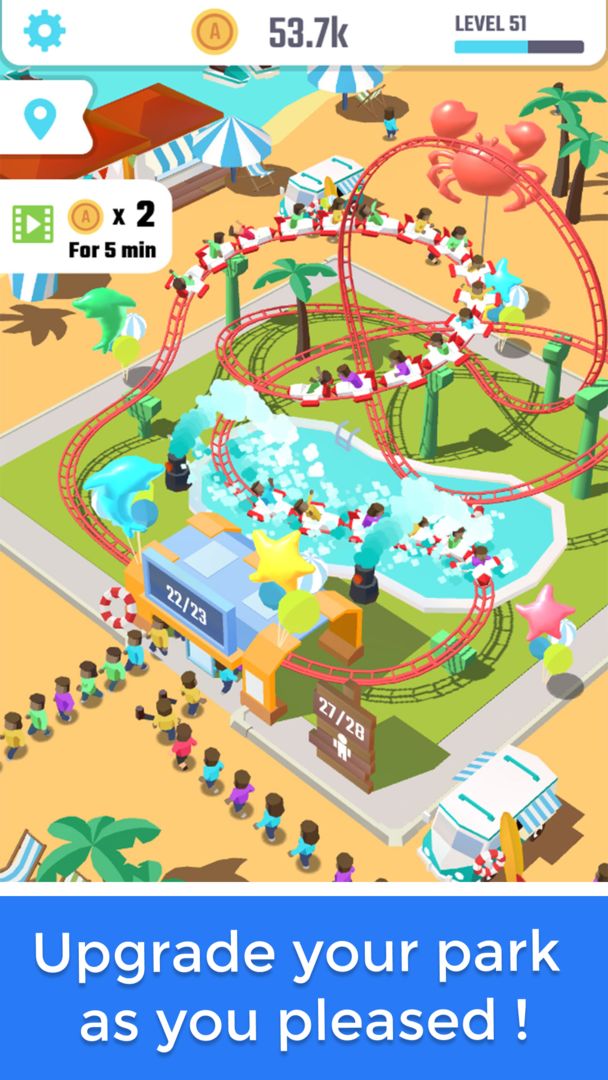 Idle Roller Coaster ภาพหน้าจอเกม