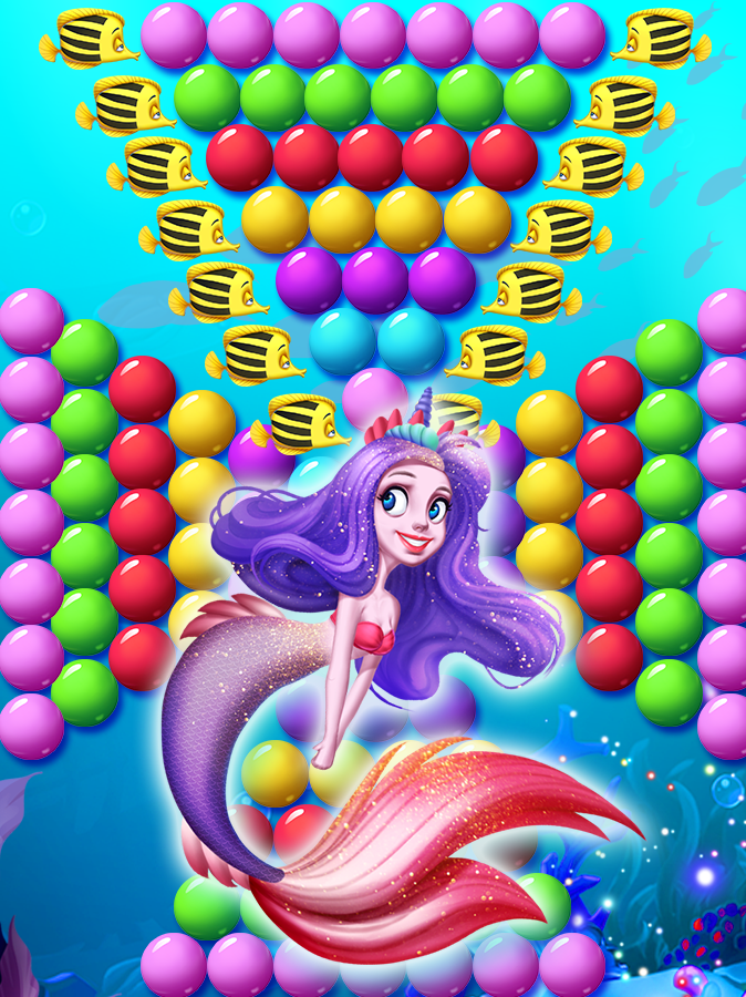 人魚救助魚ポップシューター🐬 ゲームのスクリーンショット