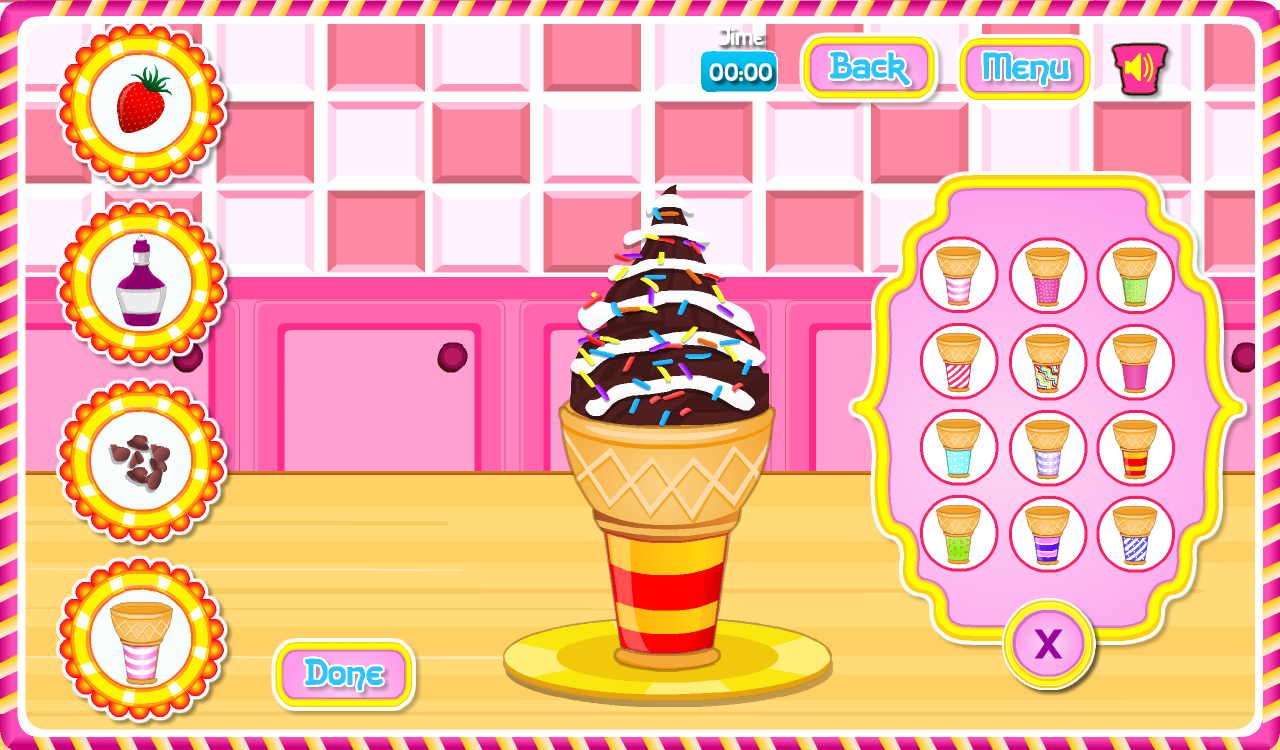 製作冰淇淋甜筒蛋糕遊戲截圖