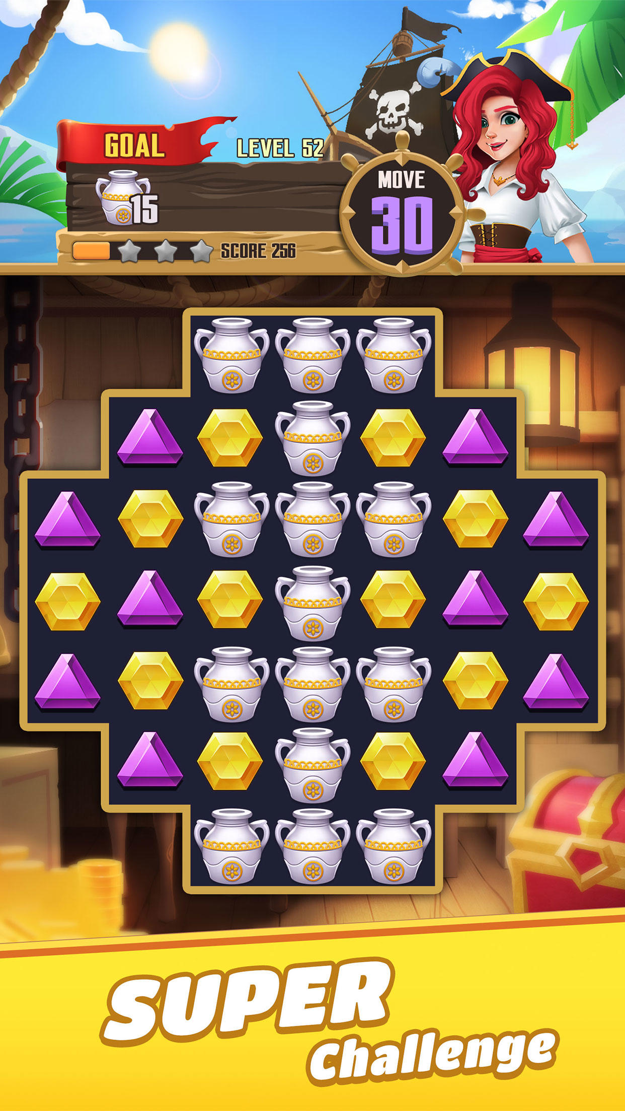 Jewels Crush: Pirate Match 3 Game Screenshot