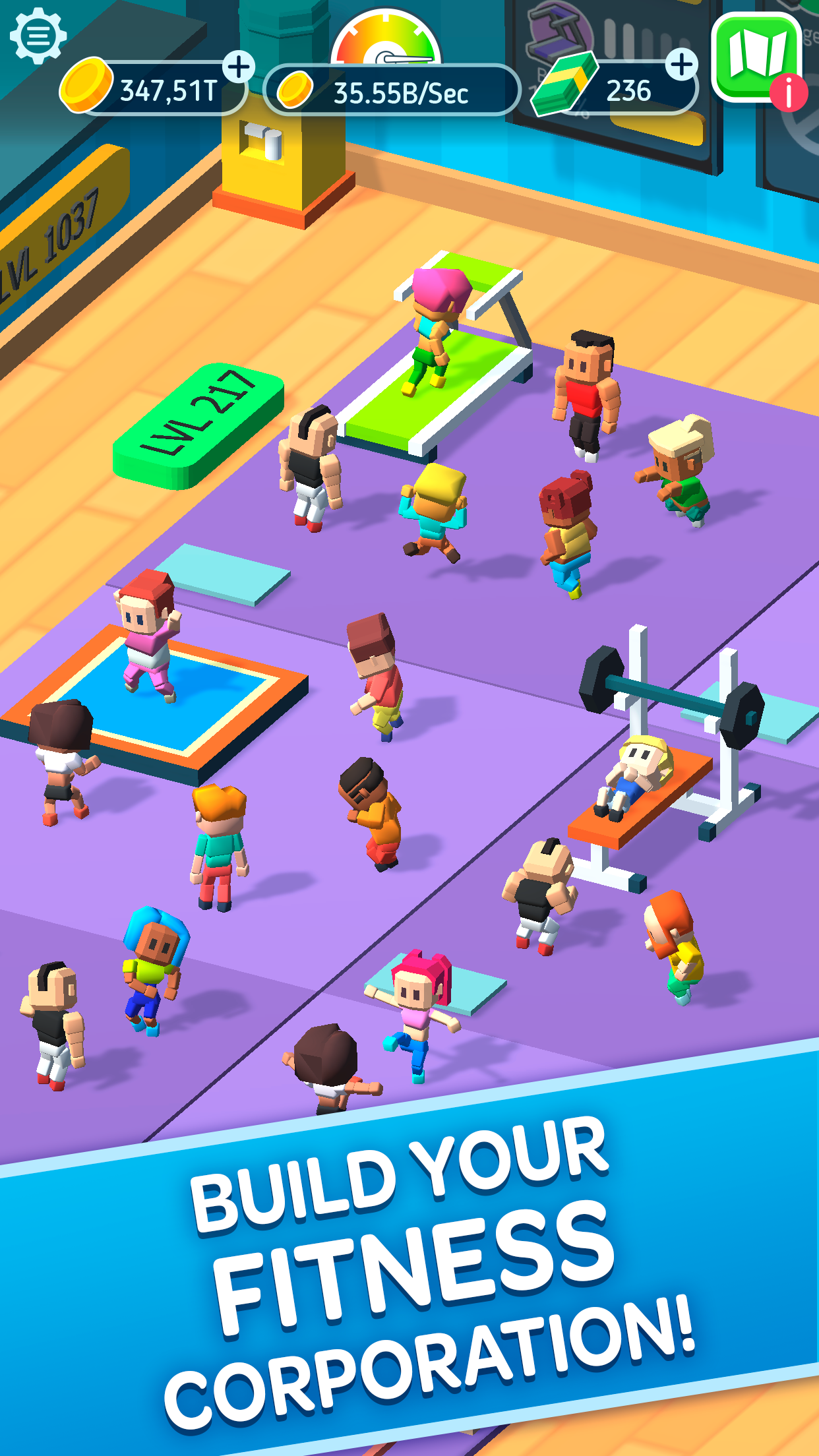 Screenshot 1 of Fitness Corp. - jogos de negócios esportivos ociosos 0.1