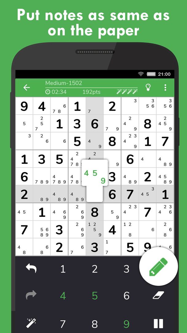 Sudoku online : Free number puzzle game 2017 screenshot game