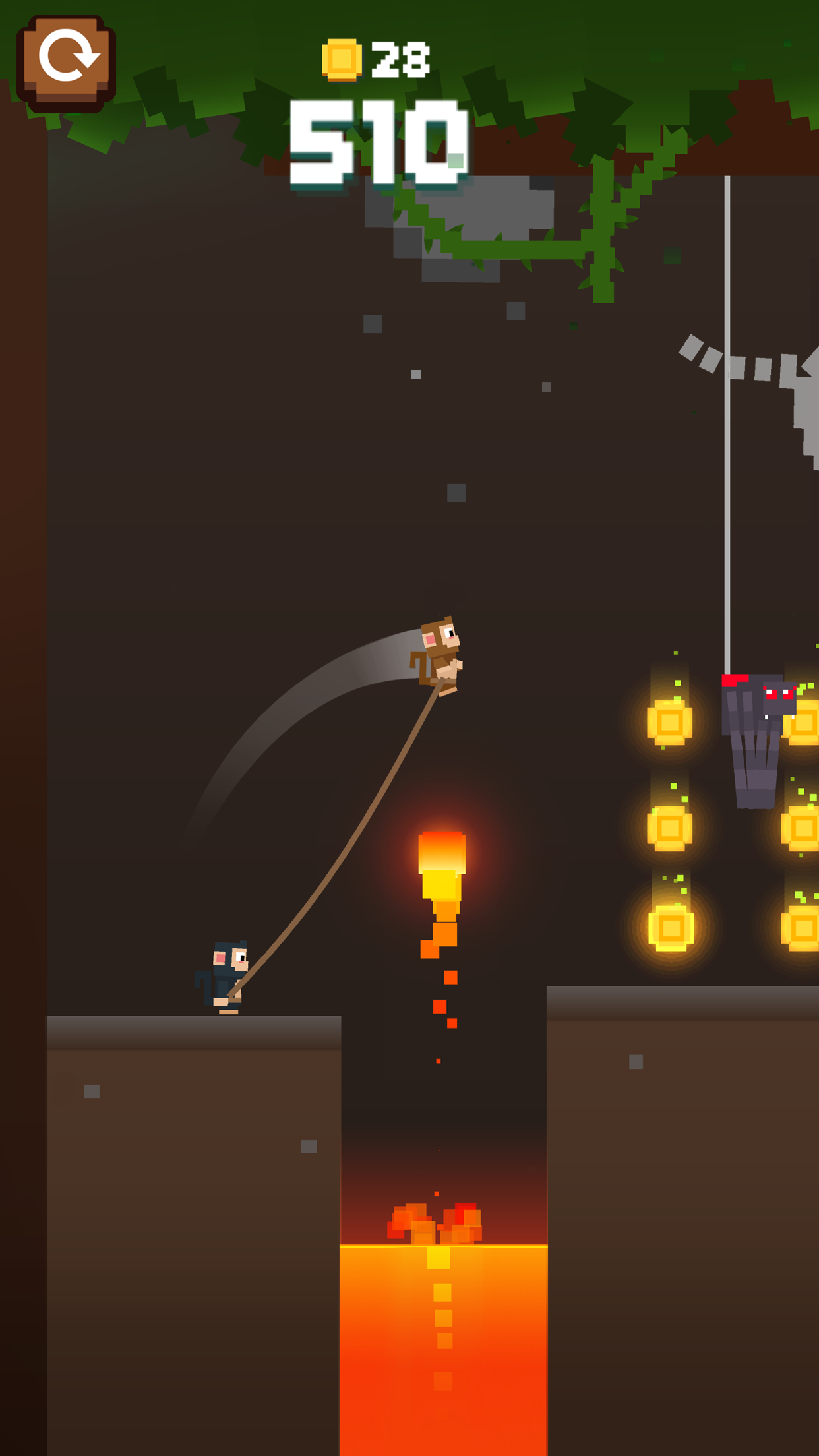 Cuplikan Layar Game Monkey Ropes