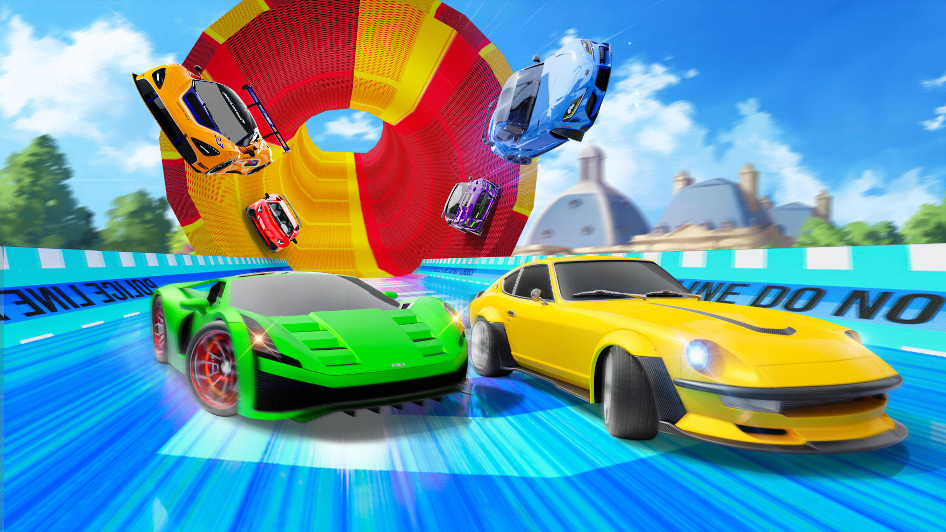 Super Hero Mega Ramp Car Stunt Game Screenshot
