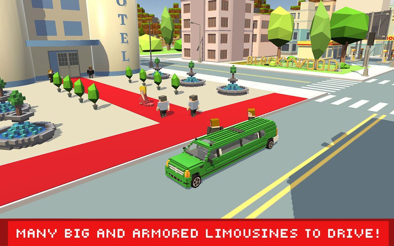 Captura de Tela do Jogo Blocky Limo: Hollywood Driver