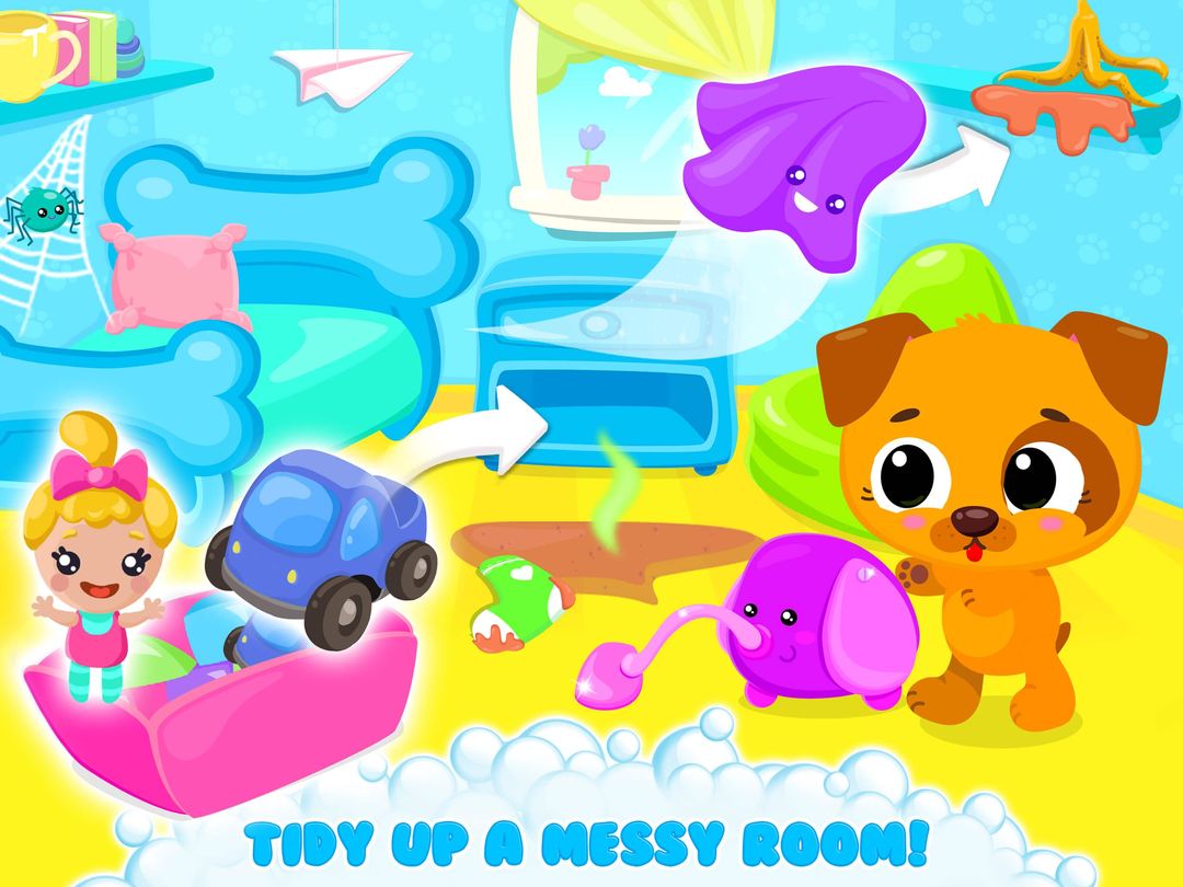 Cute & Tiny House Cleanup - Learn Daily Chores 게임 스크린 샷