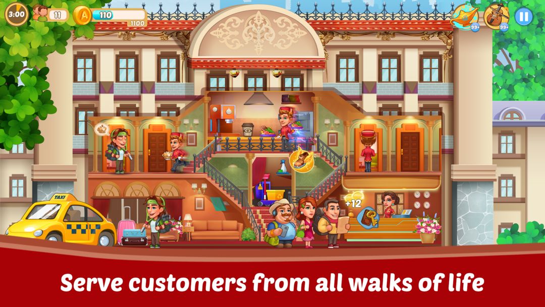 Grand Hotel Tycoon: 호텔 경영 게임 게임 스크린 샷