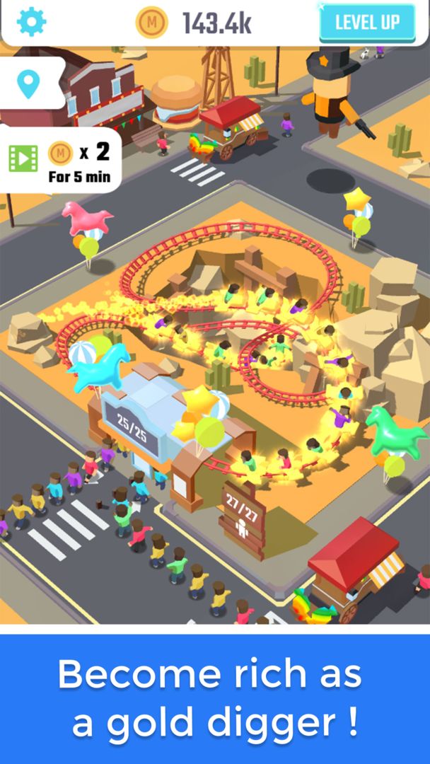 Screenshot of Idle Roller Coaster
