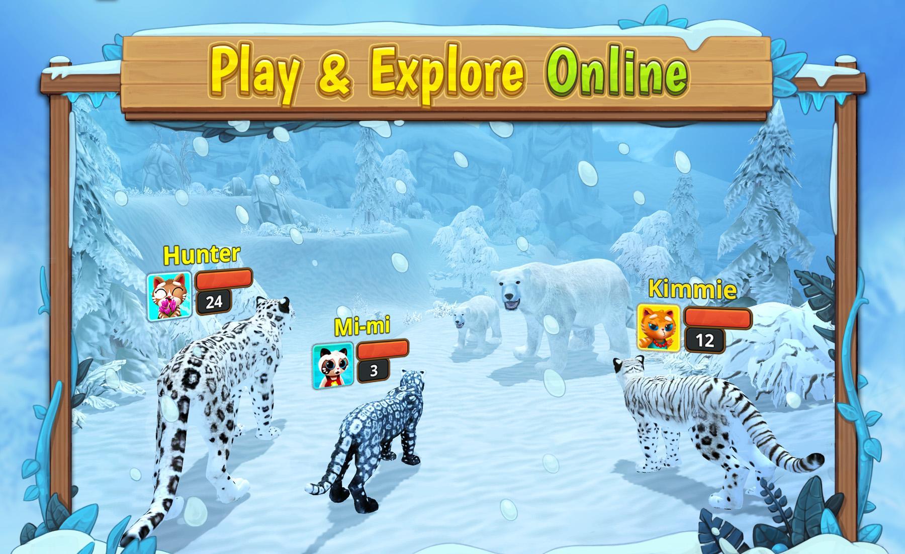 Snow Leopard Family Sim Online Game Screenshot