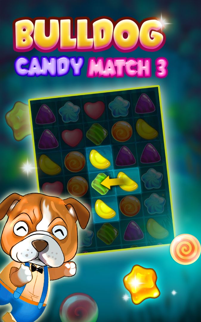 French Bulldog Candy Match 3遊戲截圖