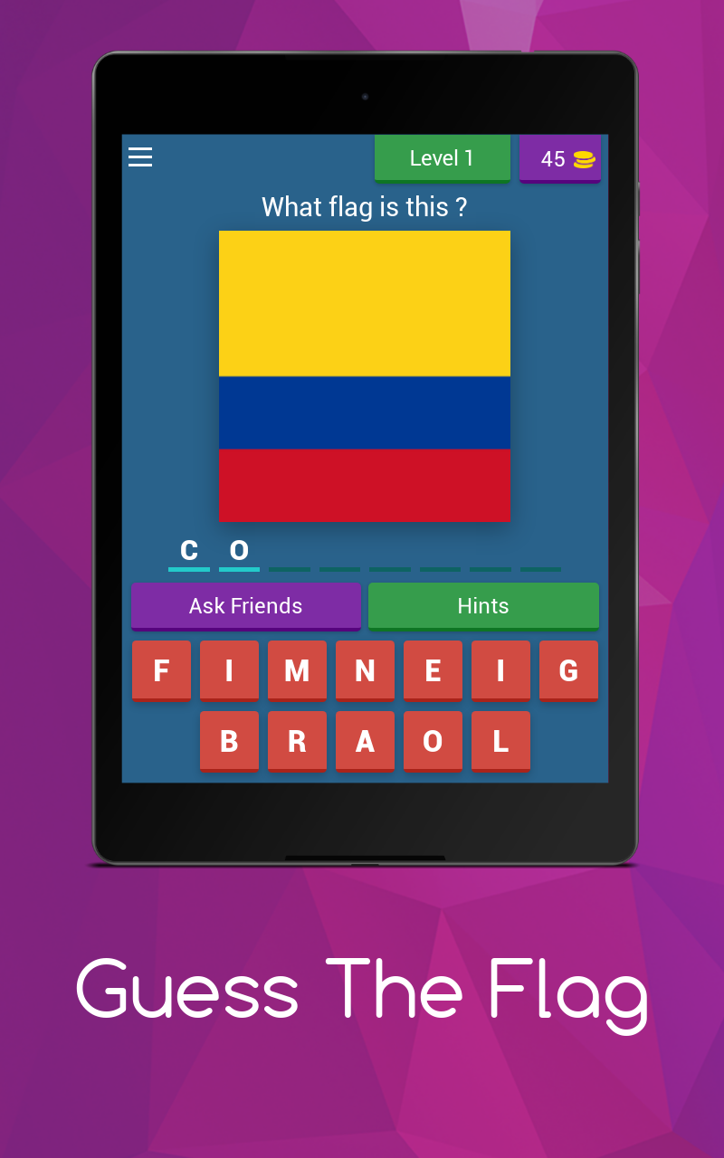 Screenshot of Guess the Flag Quiz