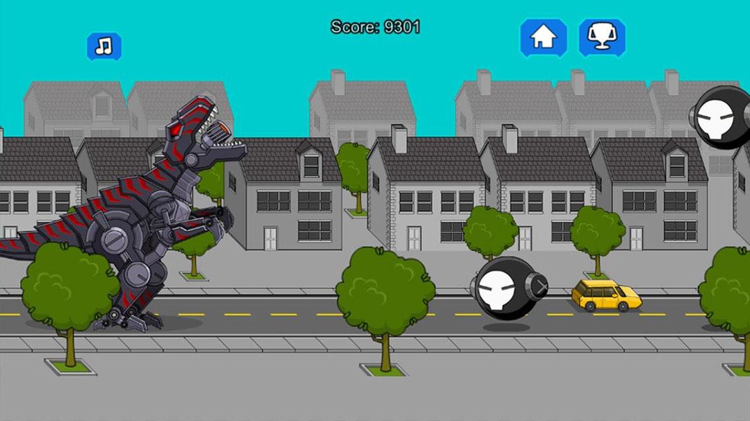 Robot Dinosaur Black T-Rex screenshot game