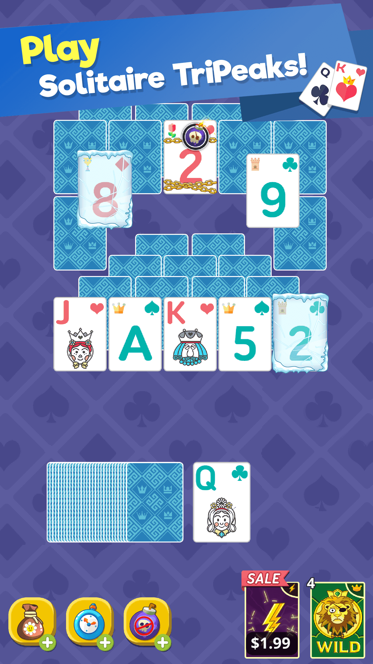 Theme Solitaire: Tripeaks Game Game Screenshot