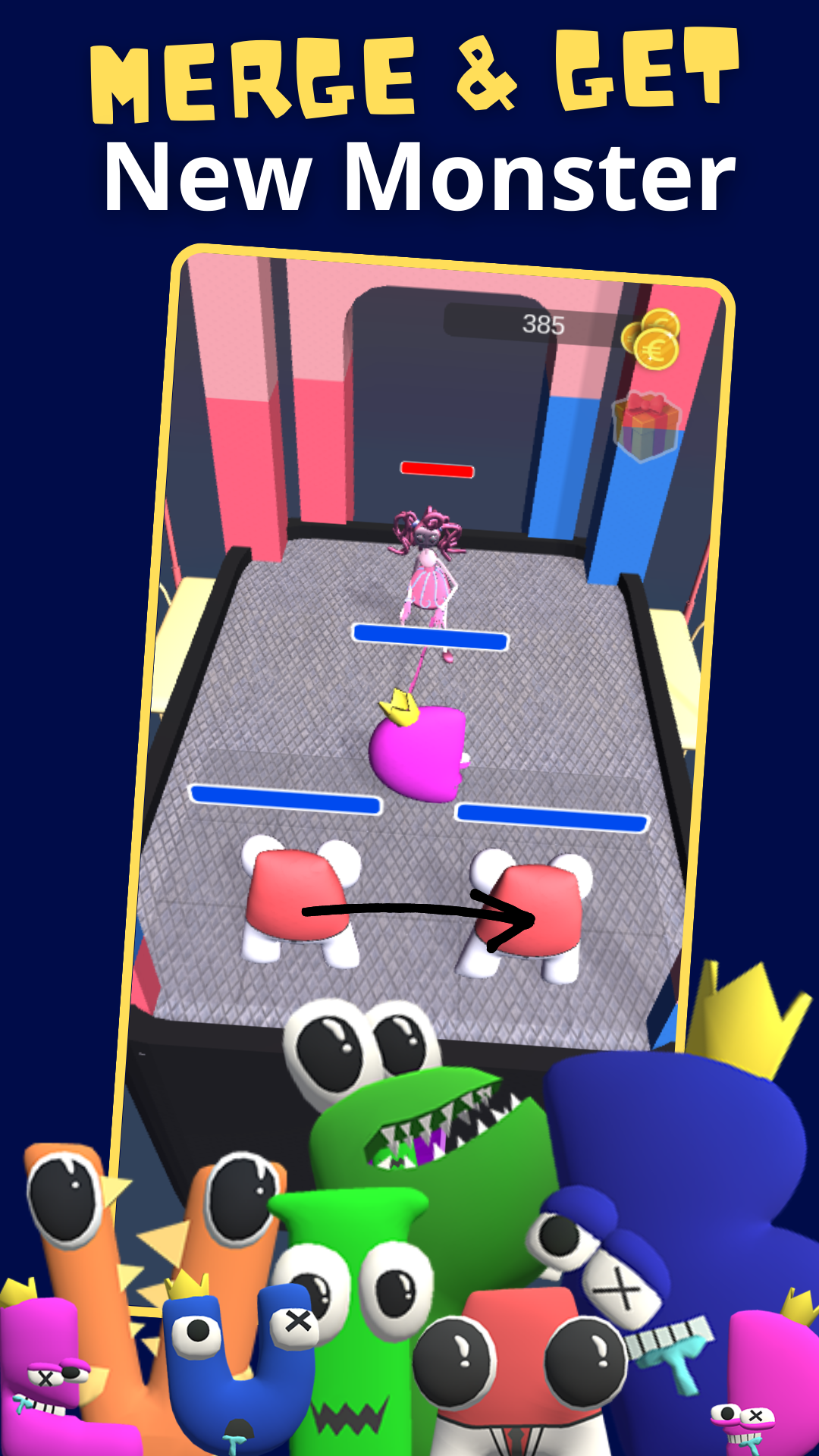 Alphabet Merge Monster 3D Game Screenshot