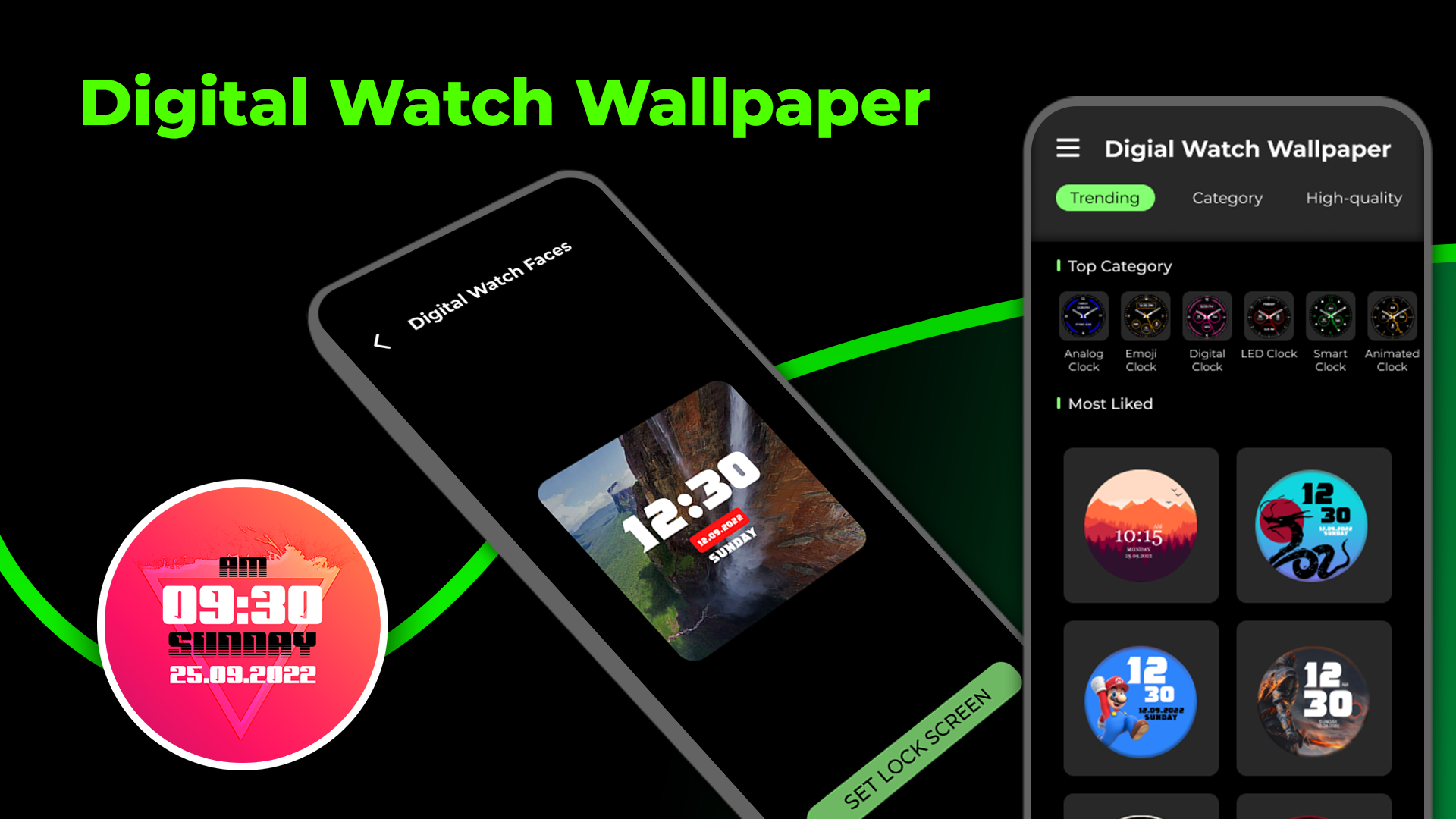Digital Watch Wallpapers ภาพหน้าจอเกม