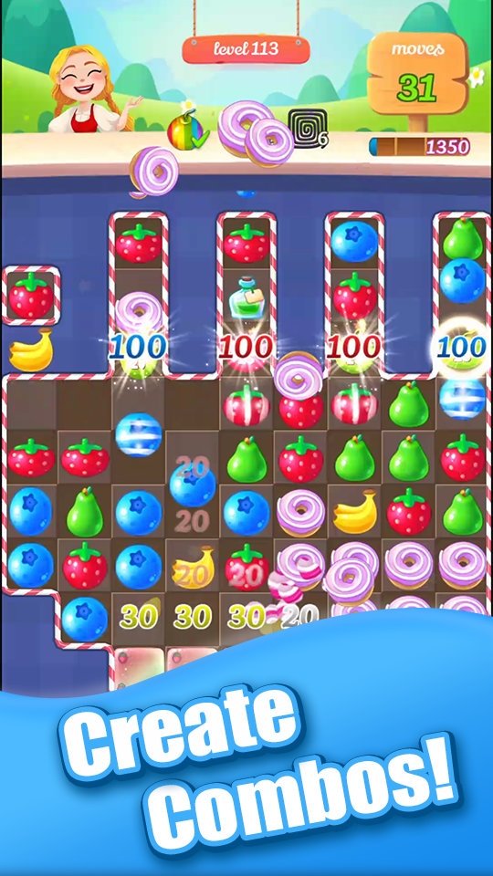 Screenshot of New Sweet Fruit Punch – Match 3 Puzzle game