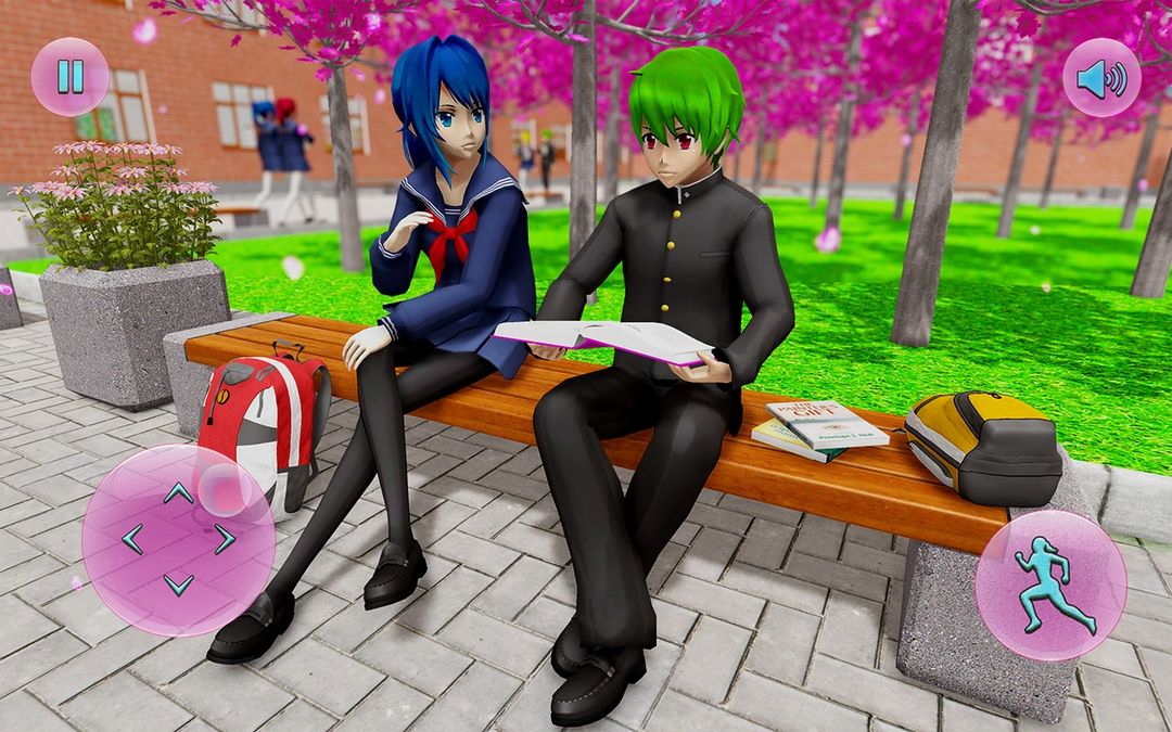 Anime School Girl: Yadenre School Life Simulation 게임 스크린 샷