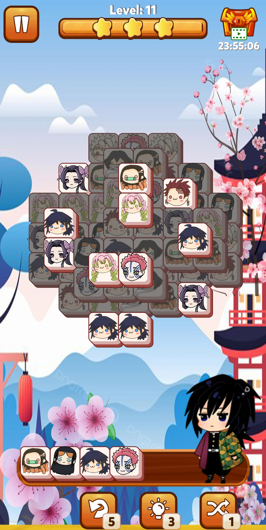 Nezuko Tanjiro Tile Match Game Screenshot