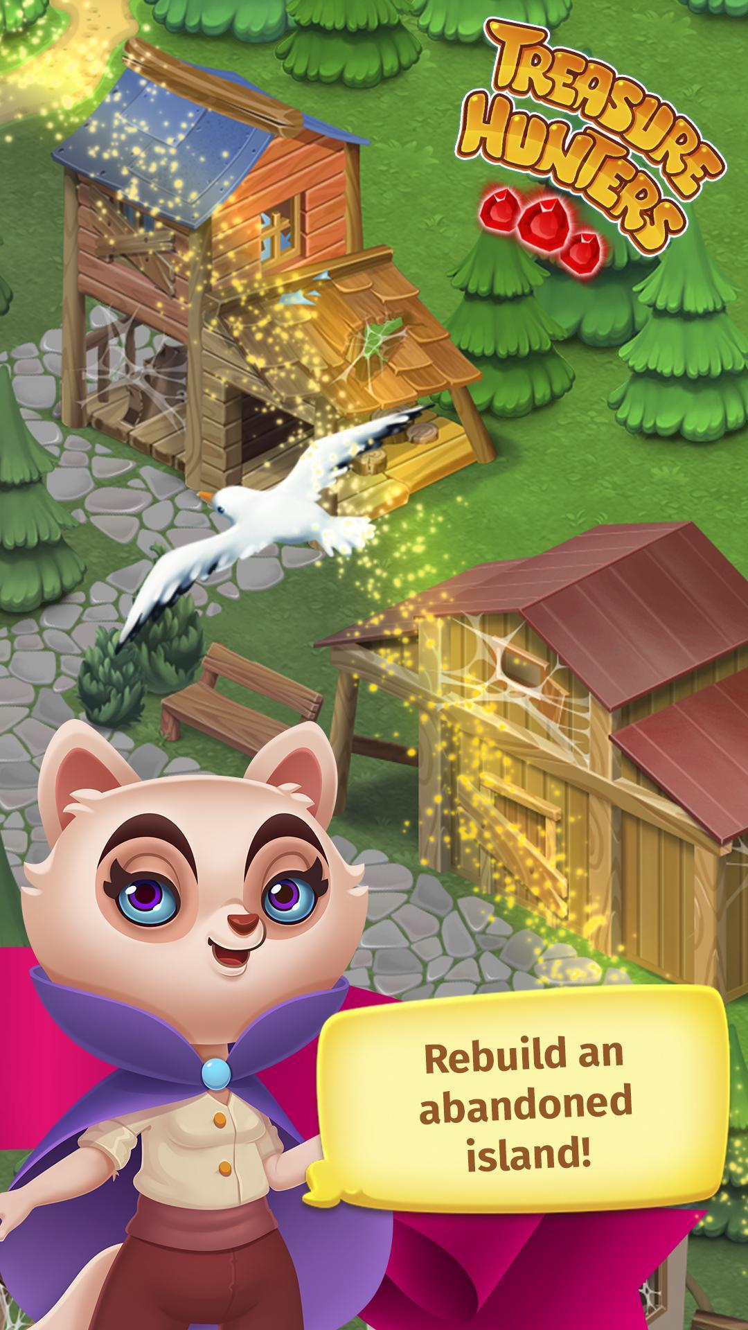 Cuplikan Layar Game Treasure Hunters: free match3 gems