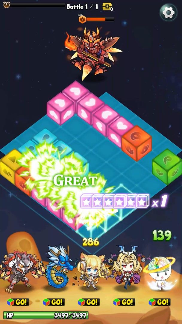 Cosmic Heroes - 3D Puzzle x RPG screenshot game