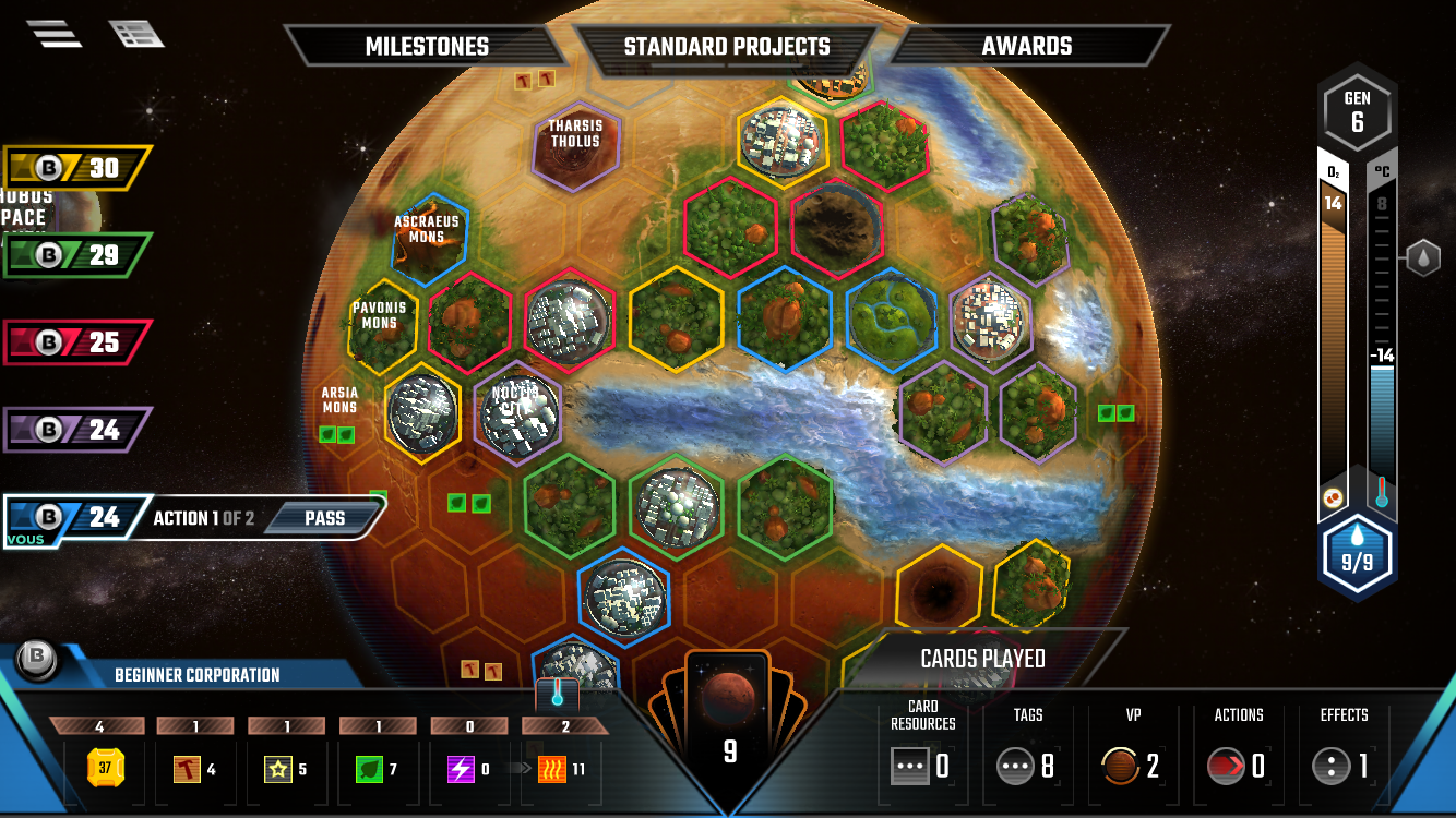 Terraforming Mars Game Screenshot