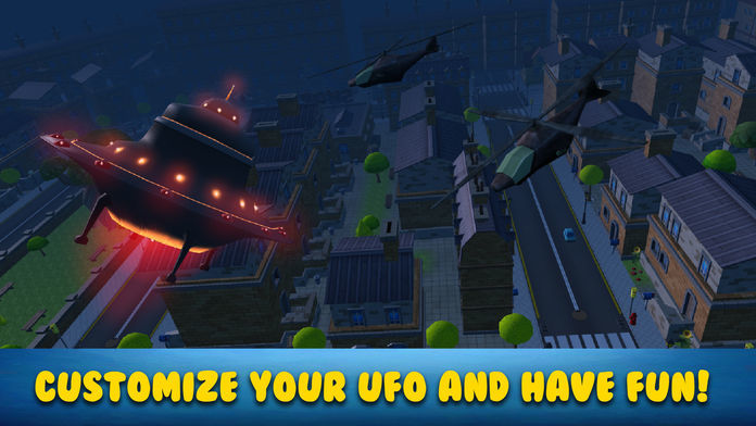 Screenshot of Cartoon Aliens Invasion: UFO Swarm Simulator Full