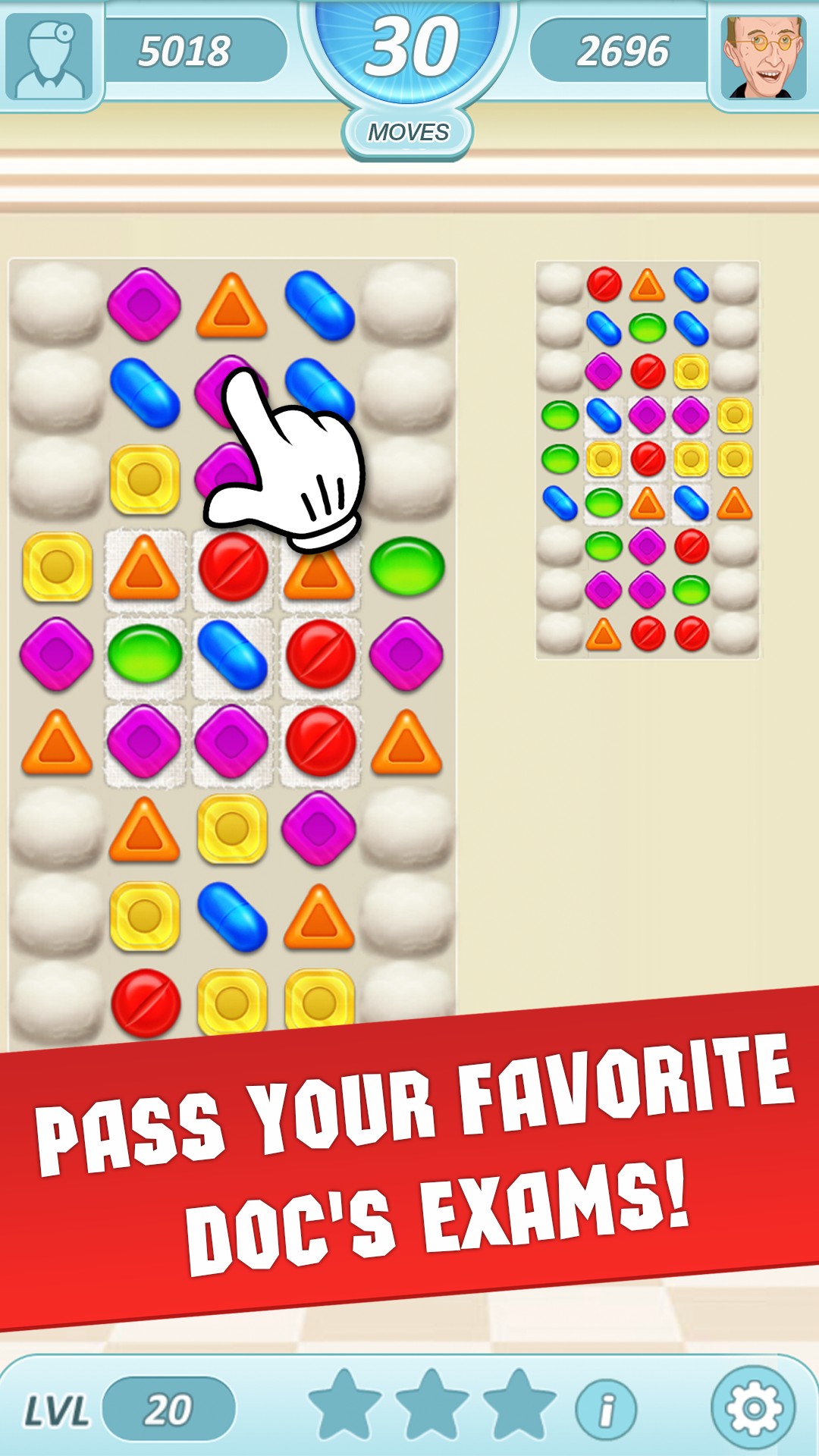 Interns: Match 3 Game Screenshot