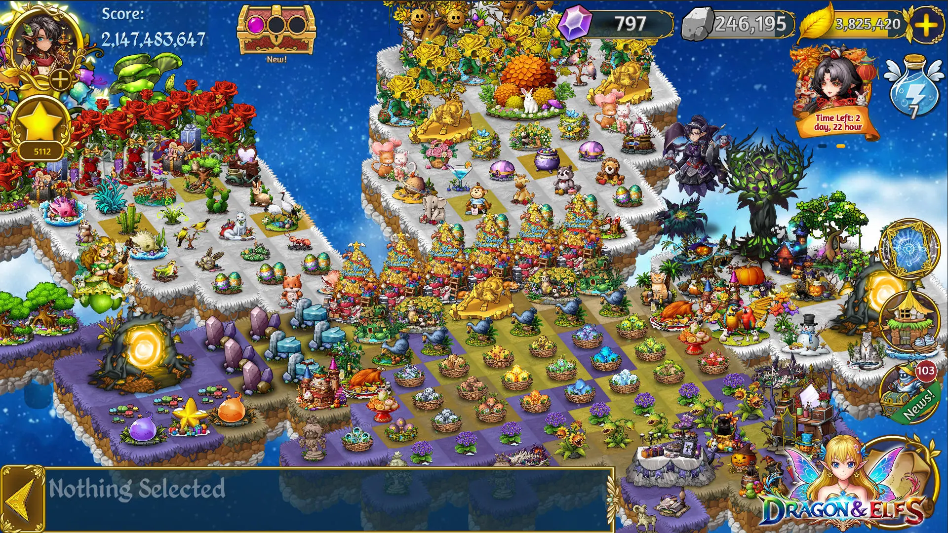 Dragon&Elfs - Five Merge World Game Screenshot