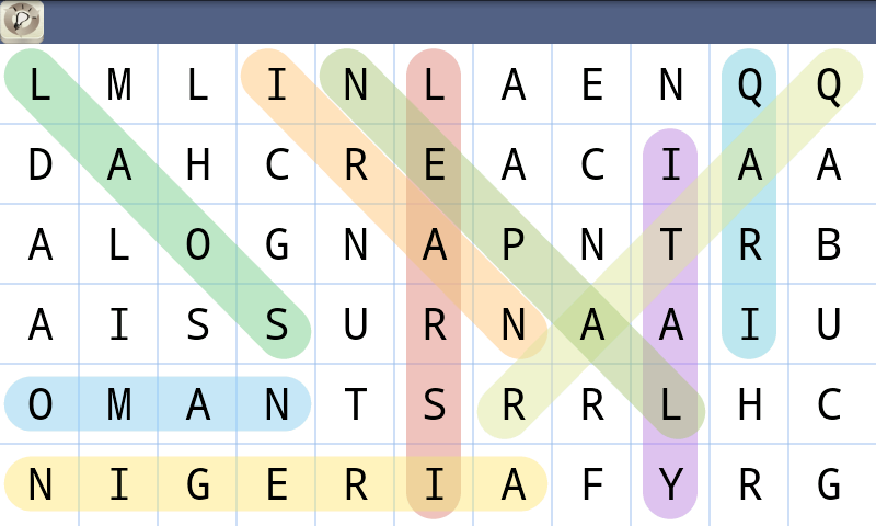 Cuplikan Layar Game Word Search Puzzle