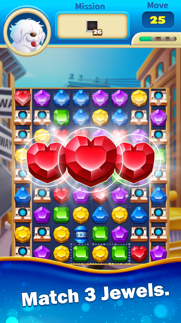 Скриншот игры Jewel City : World Tour Match 3 Puzzle