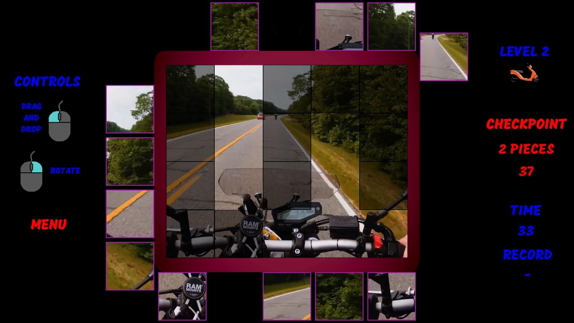 Screenshot of Motorbike Video Puzzle