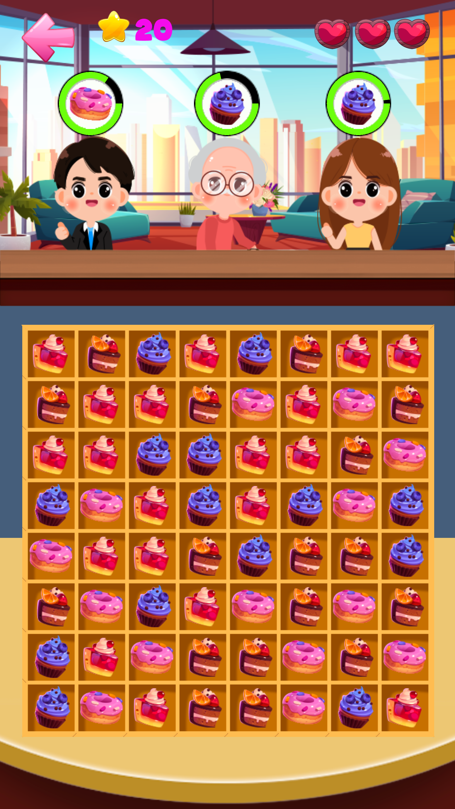 Cake Match 3 게임 스크린샷