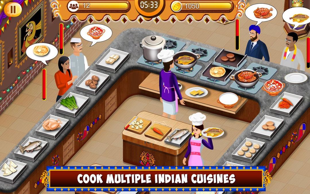 인도 음식 레스토랑 주방 이야기 요리 게임 게임 스크린 샷