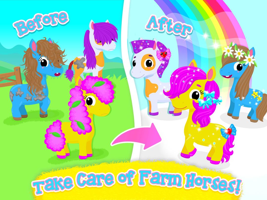 Screenshot of Cute & Tiny Horses - Baby Pony Care & Hair Salon