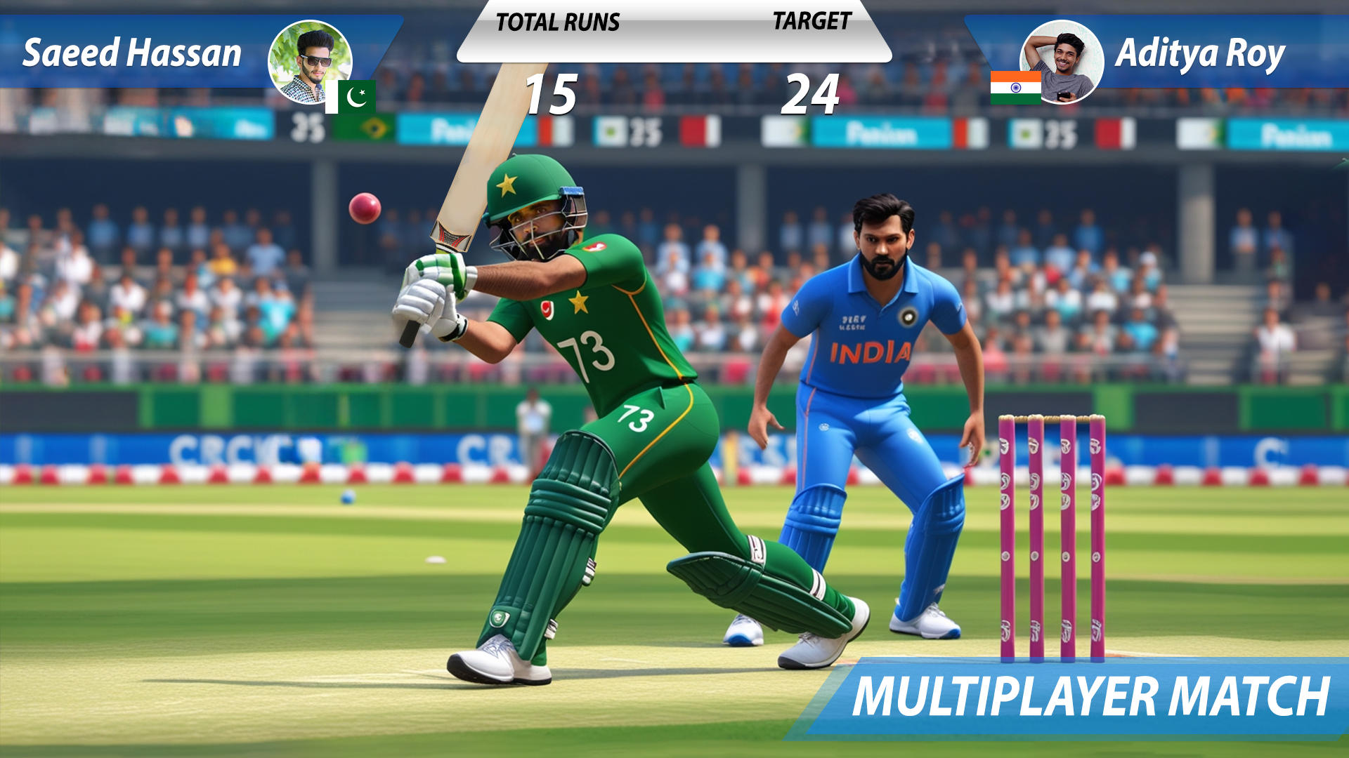 Cricket Games Real World Match Game Screenshot