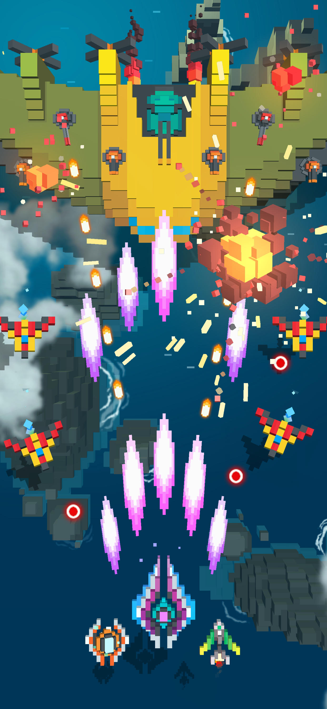 Sky Wings: Pixel Fighter 3D Game Screenshot