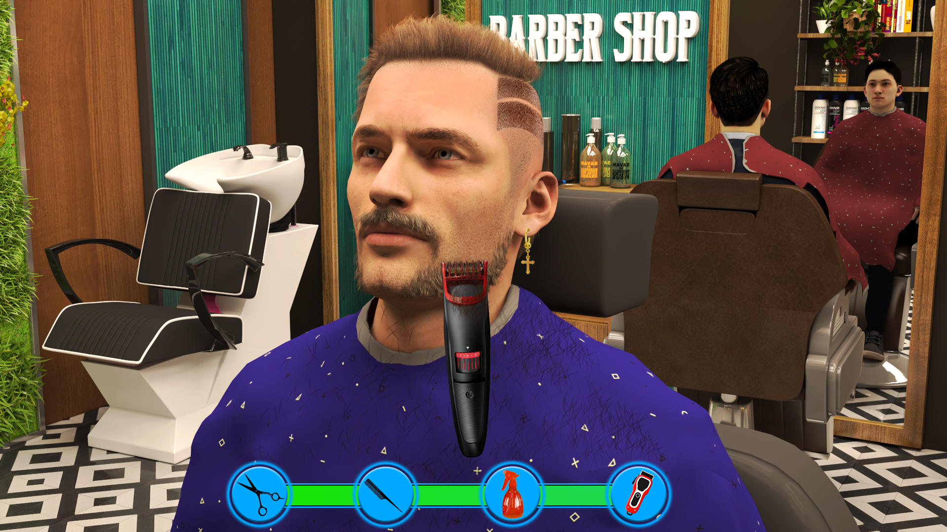 Screenshot 1 of नाई की दुकान: बाल कटवाने सिम खेल 1.0