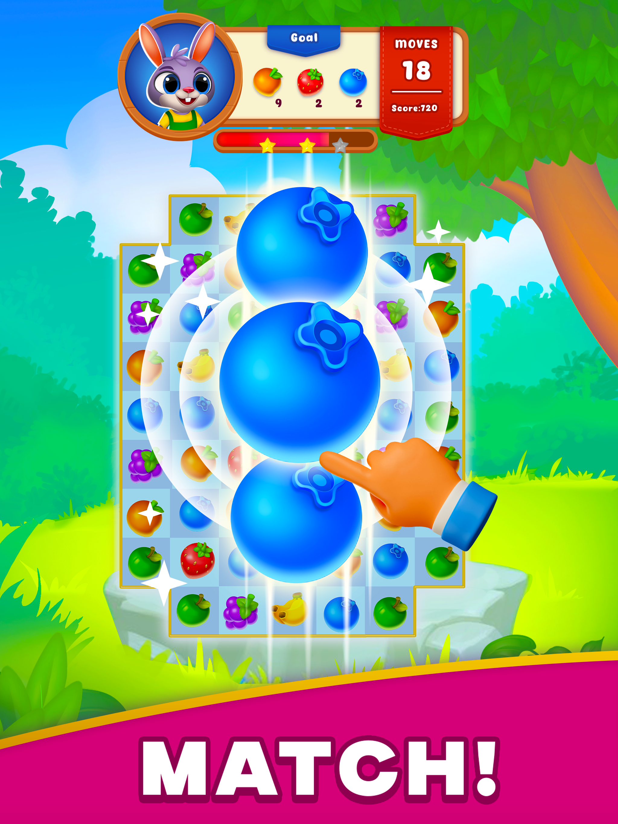 Bunny's Farm: Zen Match Master Game Screenshot