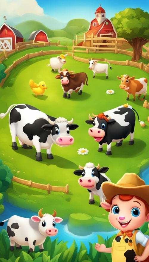 Cow Legend: Farmyard Heroes Game Screenshot