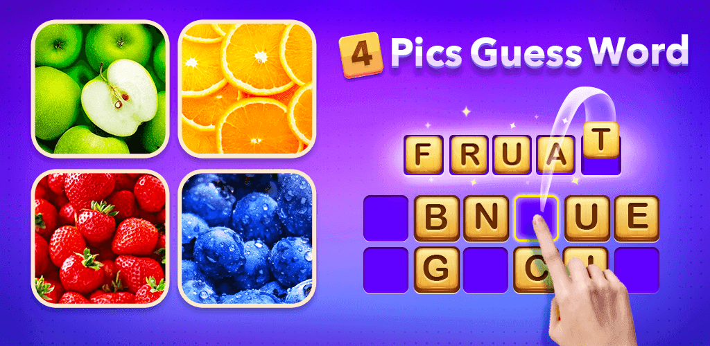 Banner of 4 Pics Guess 1 Word - Word Games Puzzle 3.8