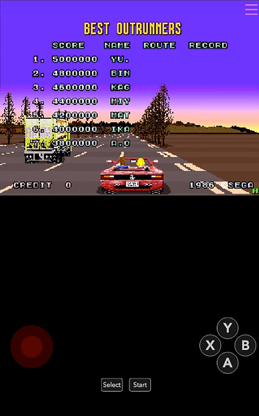 OutRun Game Screenshot
